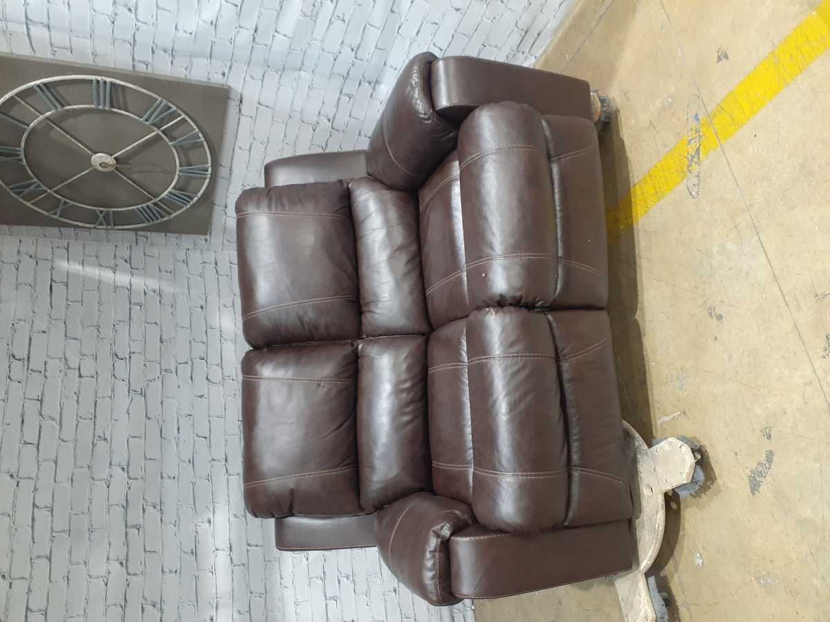 Rackingburg Leather Dual Sided Power Reclining Loveseat - Dark Brown - Gallery Image 6